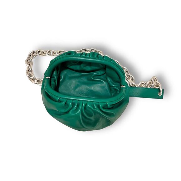 Dumpling Chain Shoulder Bag Green Silver - Picture 6 of 8